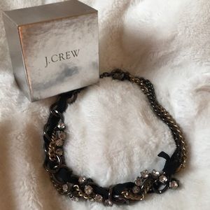 J. Crew Rhinestone & Chain Statement Necklace